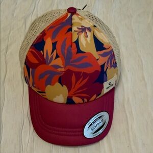 Rip Curl Floral Women’s Snapback Cap - Pink and Tan